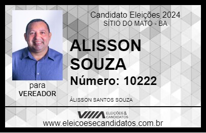 Candidato ALISSON SOUZA 2024 - SÍTIO DO MATO - Eleições