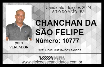 Candidato CHANCHAN DA SÃO FELIPE 2024 - SÍTIO DO MATO - Eleições