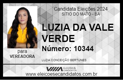 Candidato LUZIA DA VALE VERDE 2024 - SÍTIO DO MATO - Eleições