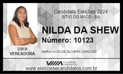 Candidato NILDA DA SHEW 2024 - SÍTIO DO MATO - Eleições