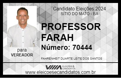 Candidato PROFESSOR FARAH 2024 - SÍTIO DO MATO - Eleições