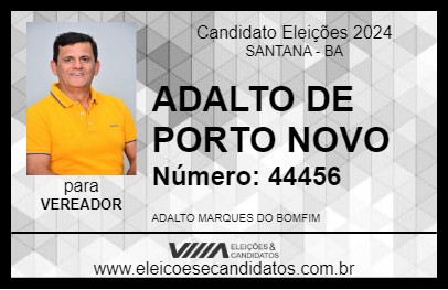 Candidato ADALTO DE PORTO NOVO 2024 - SANTANA - Eleições