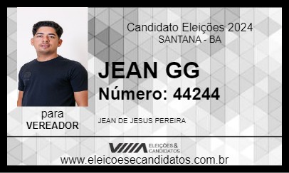 Candidato JEAN GG 2024 - SANTANA - Eleições