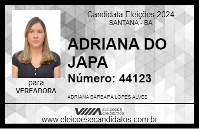 Candidato ADRIANA DO JAPA 2024 - SANTANA - Eleições