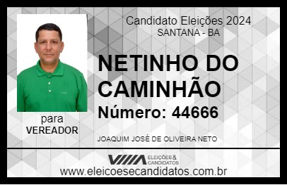 Candidato NETINHO DO CAMINHÃO 2024 - SANTANA - Eleições