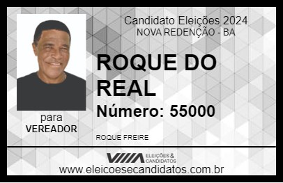 Candidato ROQUE DO REAL 2024 - NOVA REDENÇÃO - Eleições