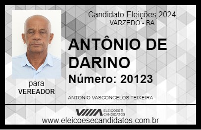 Candidato ANTÔNIO DE DARINO 2024 - VARZEDO - Eleições