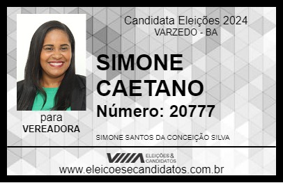 Candidato SIMONE CAETANO 2024 - VARZEDO - Eleições