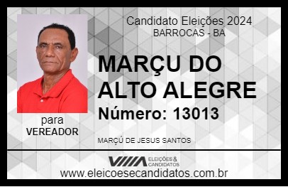 Candidato MARÇU DO ALTO ALEGRE 2024 - BARROCAS - Eleições