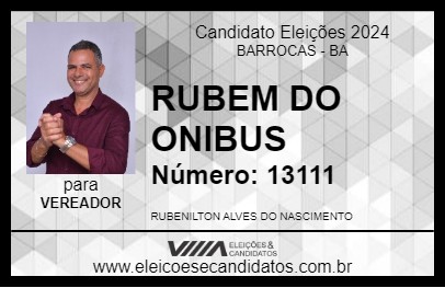 Candidato RUBEM DO ONIBUS 2024 - BARROCAS - Eleições