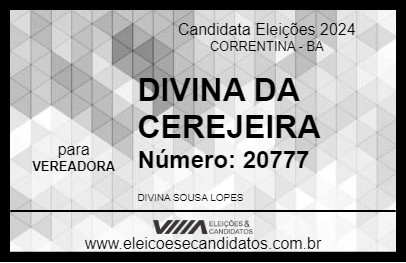 Candidato DIVINA DA CEREJEIRA 2024 - CORRENTINA - Eleições