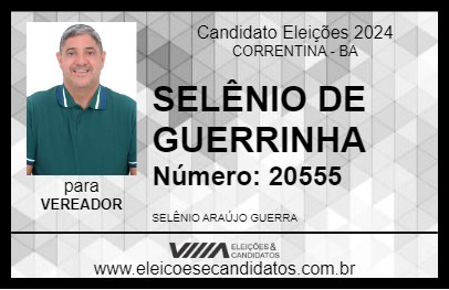 Candidato SELÊNIO DE GUERRINHA 2024 - CORRENTINA - Eleições