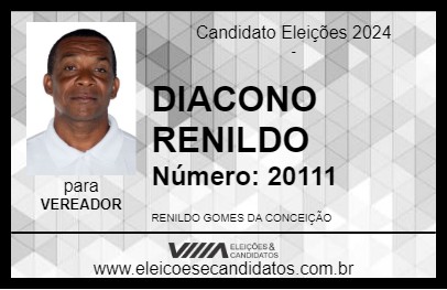 Candidato DIACONO RENILDO 2024 - SALINAS DA MARGARIDA - Eleições