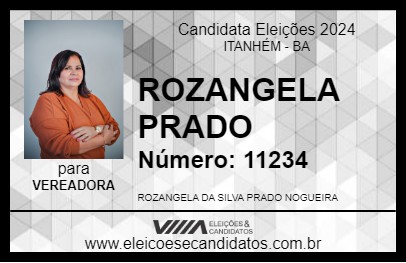 Candidato ROZANGELA PRADO 2024 - ITANHÉM - Eleições