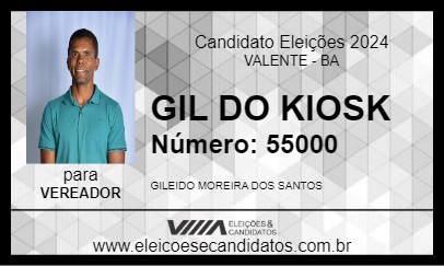 Candidato GIL DO KIOSK 2024 - VALENTE - Eleições