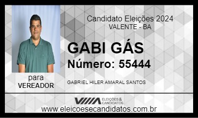 Candidato GABI GÁS 2024 - VALENTE - Eleições