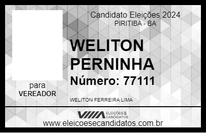 Candidato WELITON PERNINHA 2024 - PIRITIBA - Eleições