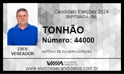 Candidato TONHÃO 2024 - IBIPITANGA - Eleições