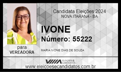 Candidato IVONE 2024 - NOVA ITARANA - Eleições