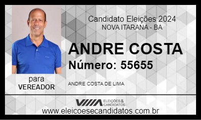 Candidato ANDRE COSTA 2024 - NOVA ITARANA - Eleições