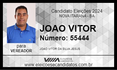 Candidato JOAO VITOR 2024 - NOVA ITARANA - Eleições