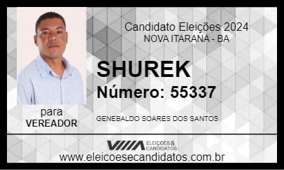 Candidato SHUREK 2024 - NOVA ITARANA - Eleições