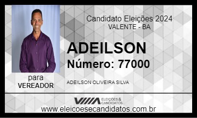 Candidato IRMÃO ADEILSON 2024 - VALENTE - Eleições