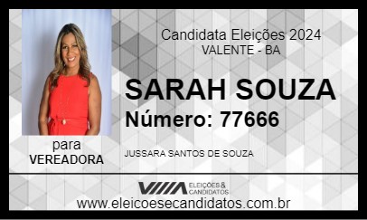 Candidato SARAH SOUZA 2024 - VALENTE - Eleições