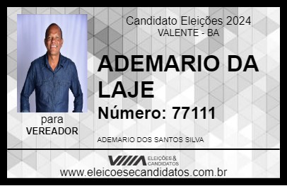 Candidato ADEMARIO DA LAJE 2024 - VALENTE - Eleições