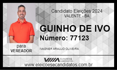 Candidato GUINHO DE IVO 2024 - VALENTE - Eleições