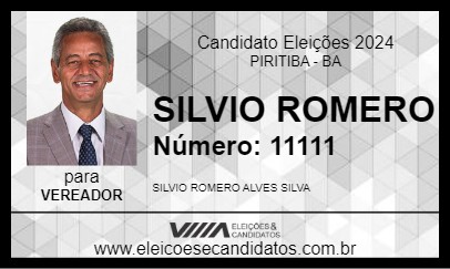 Candidato SILVIO ROMERO 2024 - PIRITIBA - Eleições