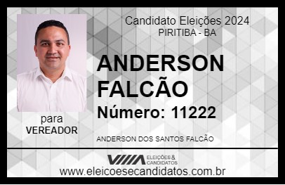 Candidato ANDERSON FALCÃO 2024 - PIRITIBA - Eleições