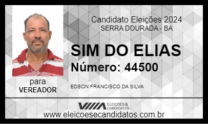 Candidato SIM DO ELIAS 2024 - SERRA DOURADA - Eleições