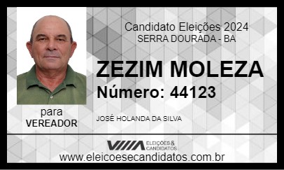 Candidato ZEZIM MOLEZA 2024 - SERRA DOURADA - Eleições