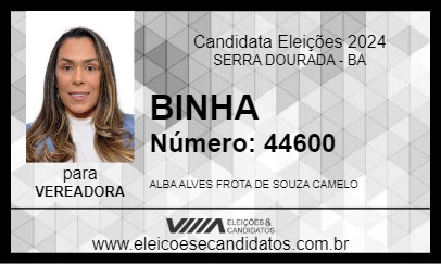 Candidato BINHA 2024 - SERRA DOURADA - Eleições