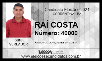 Candidato RAÍ COSTA 2024 - CORRENTINA - Eleições