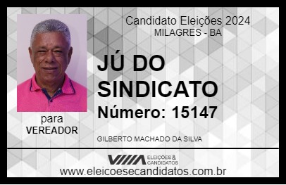 Candidato JÚ DO SINDICATO 2024 - MILAGRES - Eleições