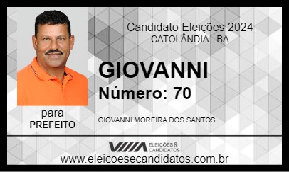 Candidato GIOVANNI 2024 - CATOLÂNDIA - Eleições