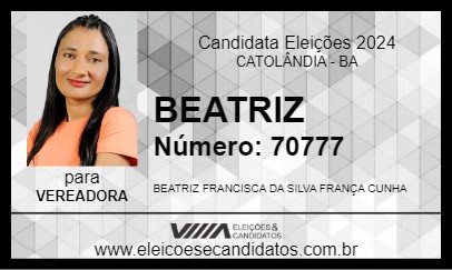 Candidato BEATRIZ 2024 - CATOLÂNDIA - Eleições