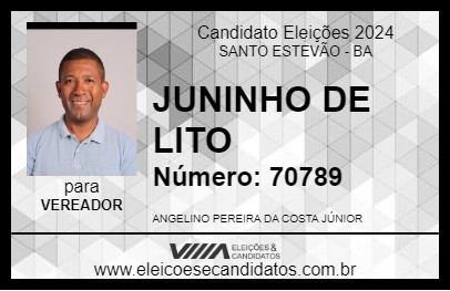 Candidato JUNINHO DE LITO 2024 - SANTO ESTEVÃO - Eleições