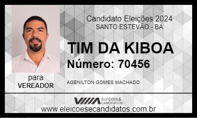 Candidato TIM DA KIBOA 2024 - SANTO ESTEVÃO - Eleições