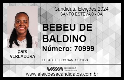 Candidato BEBEU DE BALDINO 2024 - SANTO ESTEVÃO - Eleições