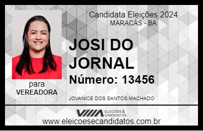 Candidato JOSI DO JORNAL 2024 - MARACÁS - Eleições