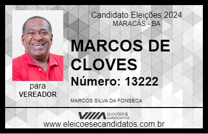 Candidato MARCOS DE CLOVIS 2024 - MARACÁS - Eleições