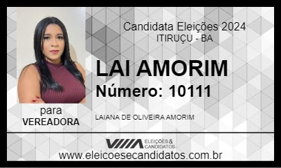 Candidato LAI AMORIM 2024 - ITIRUÇU - Eleições