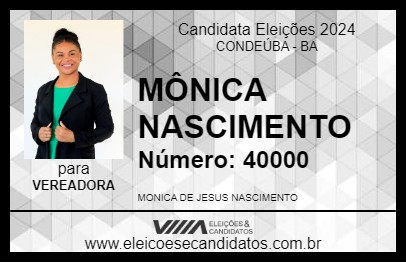 Candidato MÔNICA NASCIMENTO 2024 - CONDEÚBA - Eleições