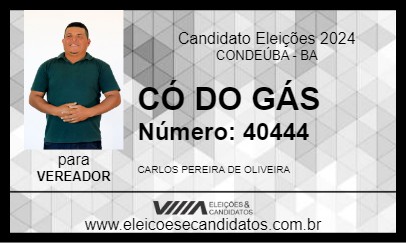 Candidato CÓ DO GÁS 2024 - CONDEÚBA - Eleições