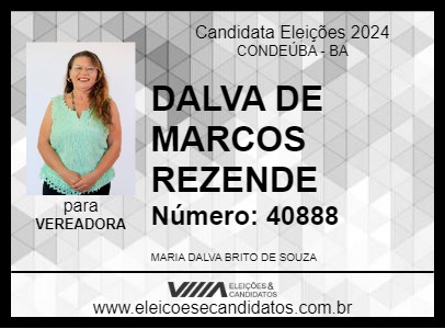 Candidato DALVA DE MARCOS REZENDE 2024 - CONDEÚBA - Eleições