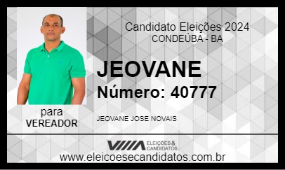 Candidato JEOVANE 2024 - CONDEÚBA - Eleições