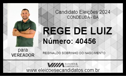 Candidato REGE DE LUIZ 2024 - CONDEÚBA - Eleições